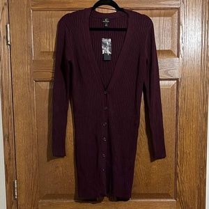 JC Penny’s Worthington burgundy button up cardigan